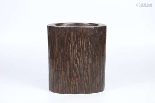 A Chinese Agarwood Brush Pot