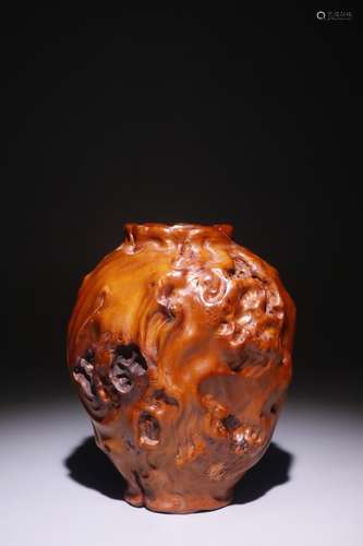 A Chinese Boxwood Jar