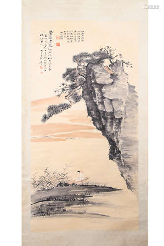 A Chinese Painting Of Figure-Story, Zhang Daqian Mark