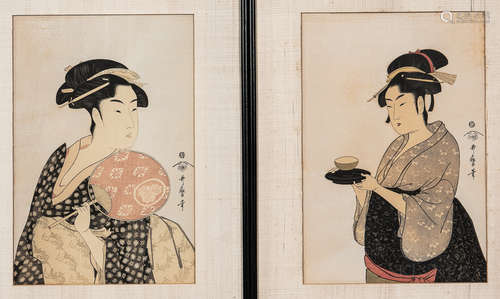 SetofTwoKitagawaUtamaro(1753-1806)WoodblockPrints