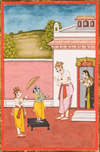 MiniaturePaintingDepictingKrishna