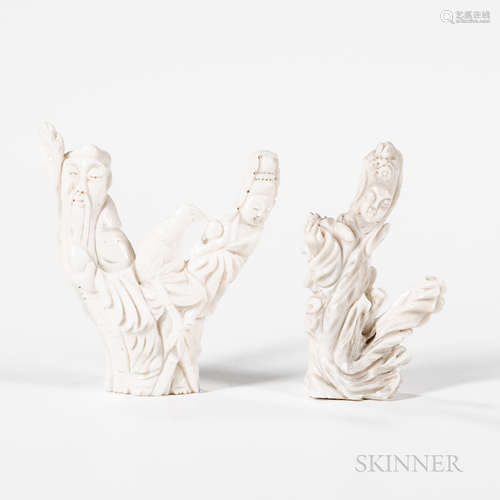 TwoCarvedAngelskin/Ivory-whiteCoralFigurines