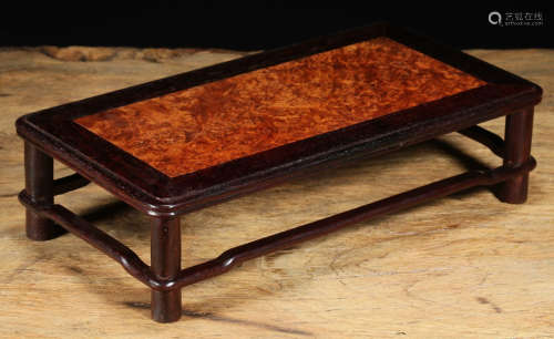 AN INDIAN XIAOYE ZITAN WOOD WITH BURL DESK