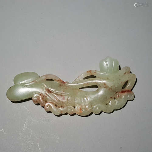 A Chinese Hetian Jade Carved Flying Ornament