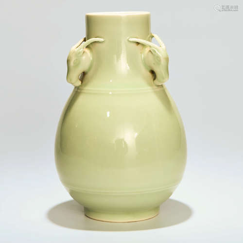 A Chinese Pea Green Glaze Porcelain Zun