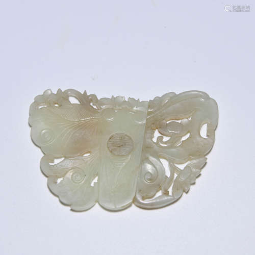 A Chinese Hetian Jade Carved Buckle