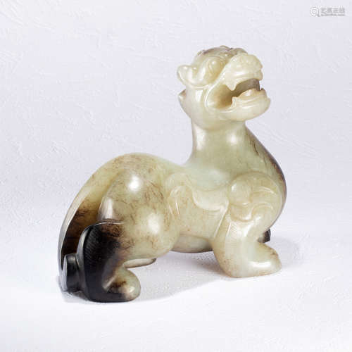 A Chines Jade Carved Beast Ornament