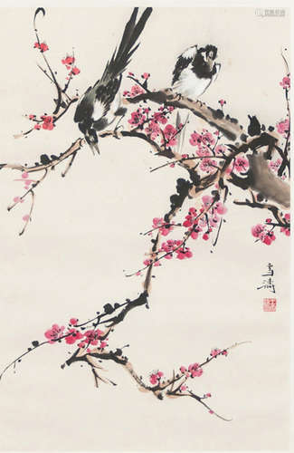 A Chinese Plum Blossom Painting, Wang Xuetao Mark