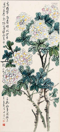 A Chinese Flower Painting, Chen Banding Mark