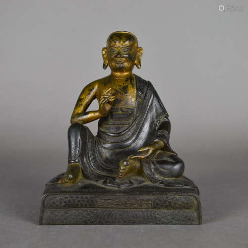 A Chinese Gild Bronze Arhat Statue