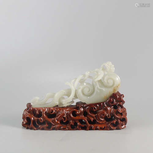 A Chinese White Jade Carved  Ornament