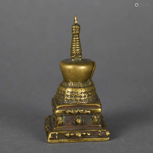 A Chinese Gild Bronze Pagoda Ornament