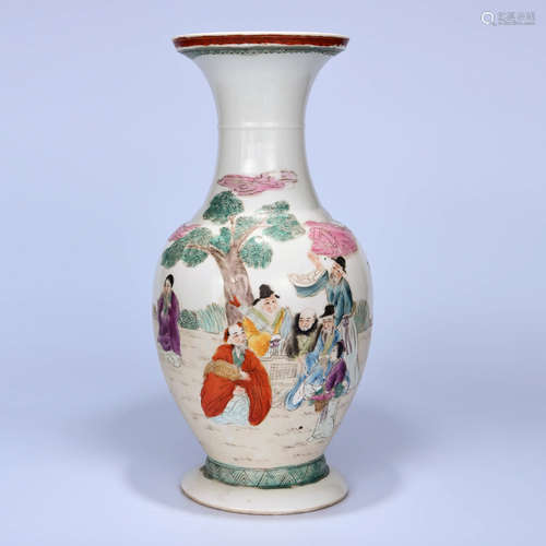 A Chinese Famille Rose Immortal Porcelain Vase