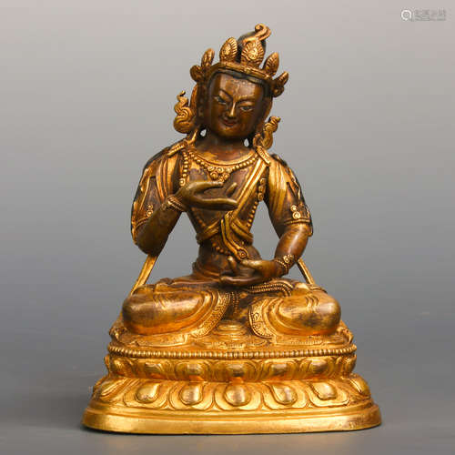 A Chinese Gild Bronze Statue of Vajrasattva mahāsattva