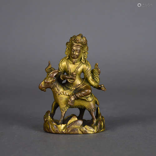 A Chinese Gild Bronze Statue of Dharmapala