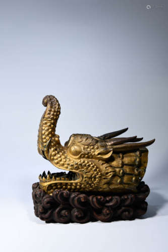 A Pair of Chinese Gild Bronze Capricorn fish Ornament