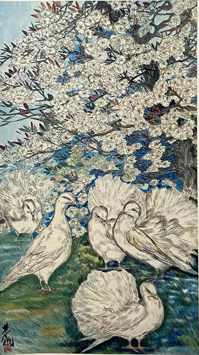 A Chinese Flower&Bird Painting, Lin Fengmian Mark