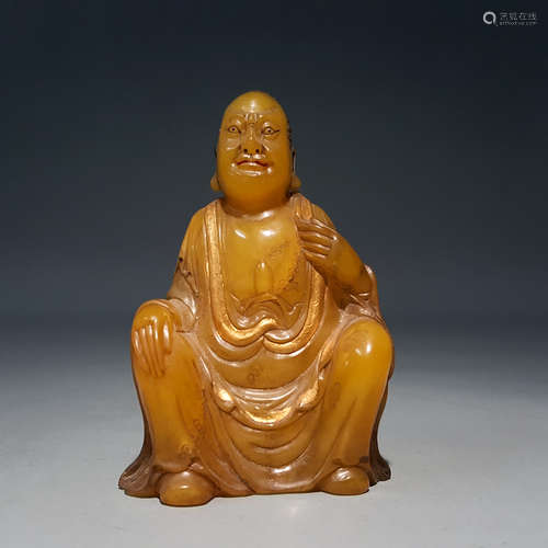 A Chinese Tianhuang Stone Carved Figure Statue