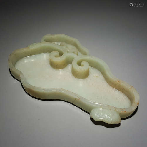 A Chinese Hetian Jade Carved Brush