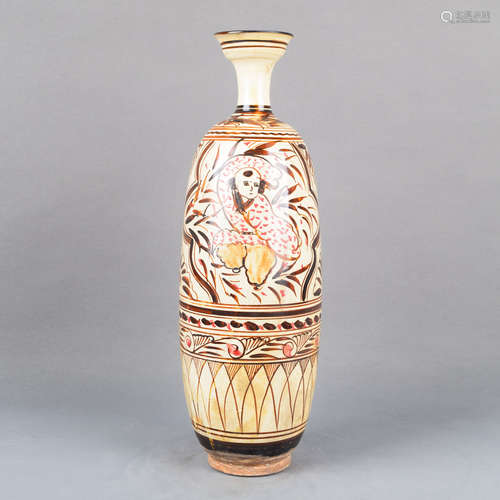 A Chinese Cizhou Kiln Floral Porcelain Vase