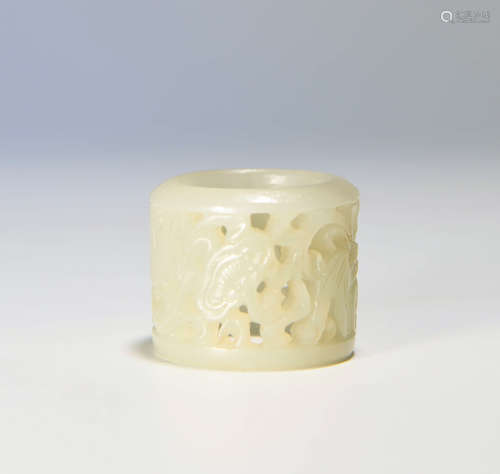 A Chinese Hetian Jade Piercing Fingerstall