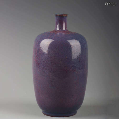 A Chinese Jun Kiln Rose Violet Glazed Porcelain Vase