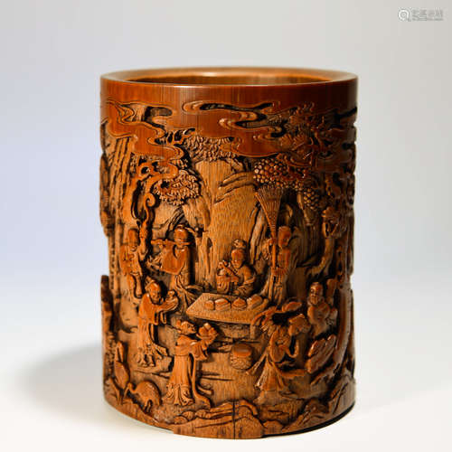 A Chinese Bamboo Carved 