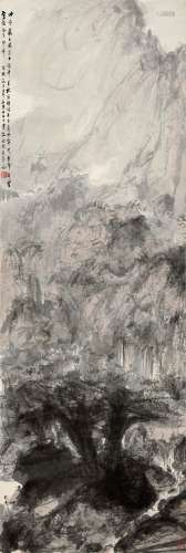 傅抱石 乙未（1955年）作 1904～1965  深山访友  绘画 立轴  设色纸本