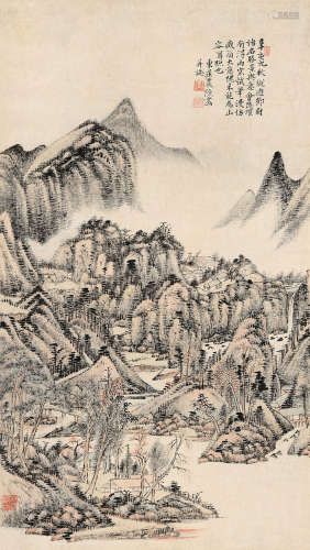王昱 辛亥（1731年）作 1714～1748  春山图  绘画 镜心  设色纸本
