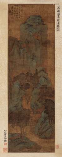 文徵明 甲辰（1544年）作 1470～1559  江深草阁图  绘画 镜心  设色绢本