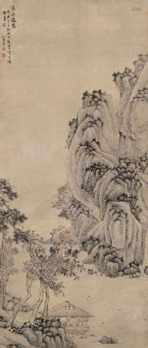 张宏 己丑（1649年）作 1577～1652  溪亭秋霁  绘画 立轴  设色纸本
