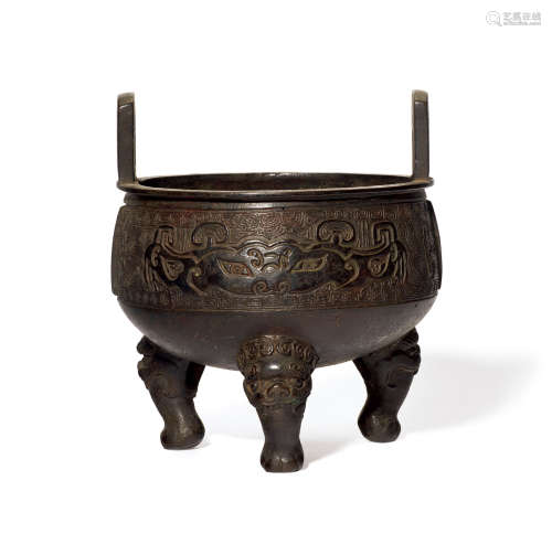 清早期 铜兽足鼎式炉  铜器