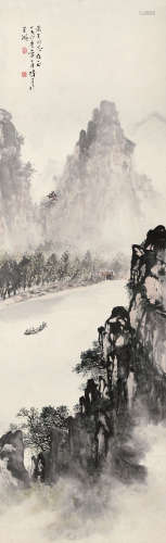 黎雄才 庚子（1960年）作 1910～2001  漓江春晓  绘画 立轴  设色纸本