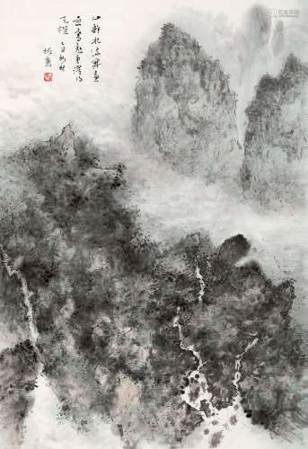 乐泉 己丑（2009年）作 1950～2019  山青水流  绘画 立轴  设色纸本