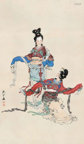 吴光宇  1908～1970  人物  绘画 立轴  设色纸本