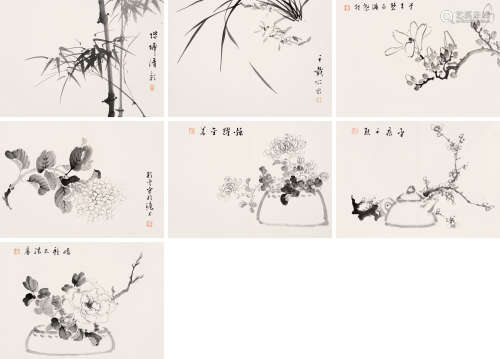 赛金花  1864～1936  花卉册页  绘画 册页  水墨纸本