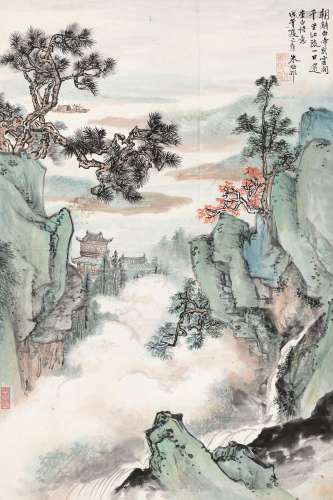 朱梅邨 戊午（1978年）作 1911～1993  李白诗意图  绘画 镜心  设色纸本