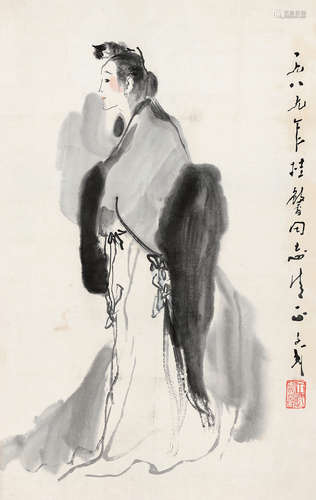 王子武 己巳（1989年）作 b.1936  梅妃  绘画 镜心  设色纸本