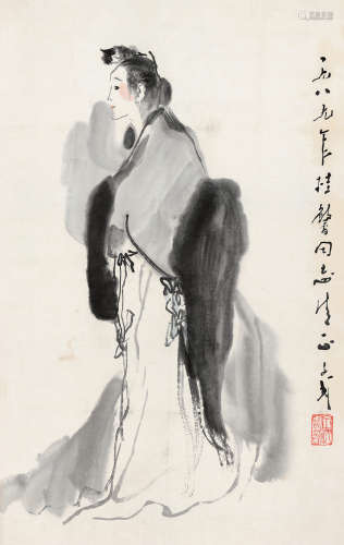 王子武 己巳（1989年）作 b.1936  梅妃  绘画 镜心  设色纸本
