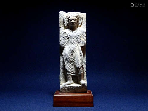 石彫建陀羅釈迦立像 佛像　某家美術館出品
