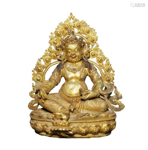 Chinese Bronze Gold Gilded Statue