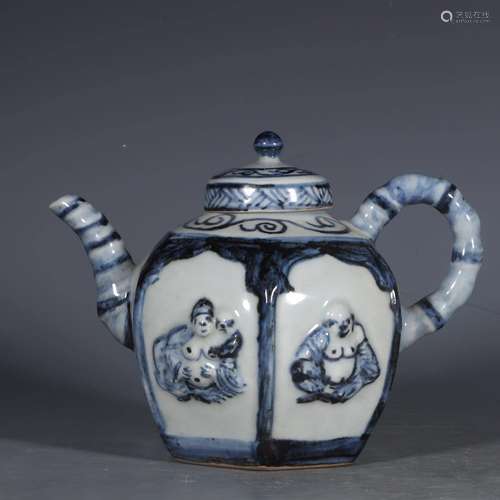 Chinese Ming Dynasty Xuande Period Blue And White Porcelain Pot