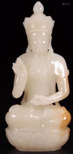 A HETIAN JADE BUDDHA PENDANT