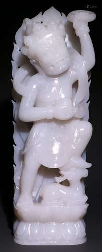 A HETIAN JADE BUDDHA PENDANT