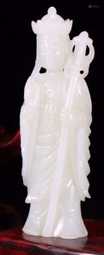 A HETIAN JADE BUDDHA PENDANT