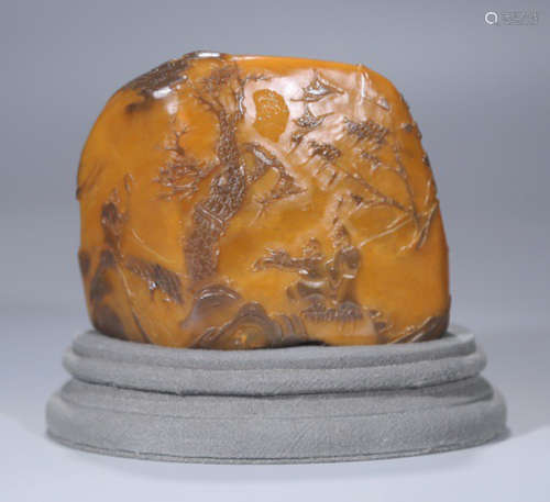 A TIANHUANG STONE PENDANT CARVED WITH STORY