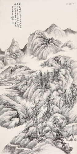 1865～1930 顾麟士  寒林图  绘画 立轴  水墨纸本