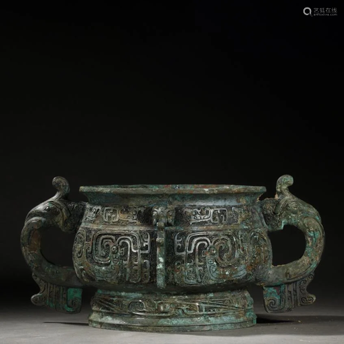 ANCIENT CHINESE BRONZE FOOD VESSEL