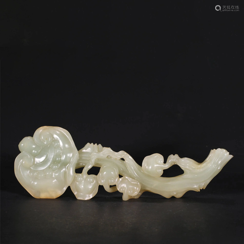 ANCIENT CHINESE WHITE JADE RUYI