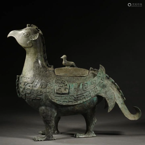 ANCIENT CHINESE BRONZE PHOENIX